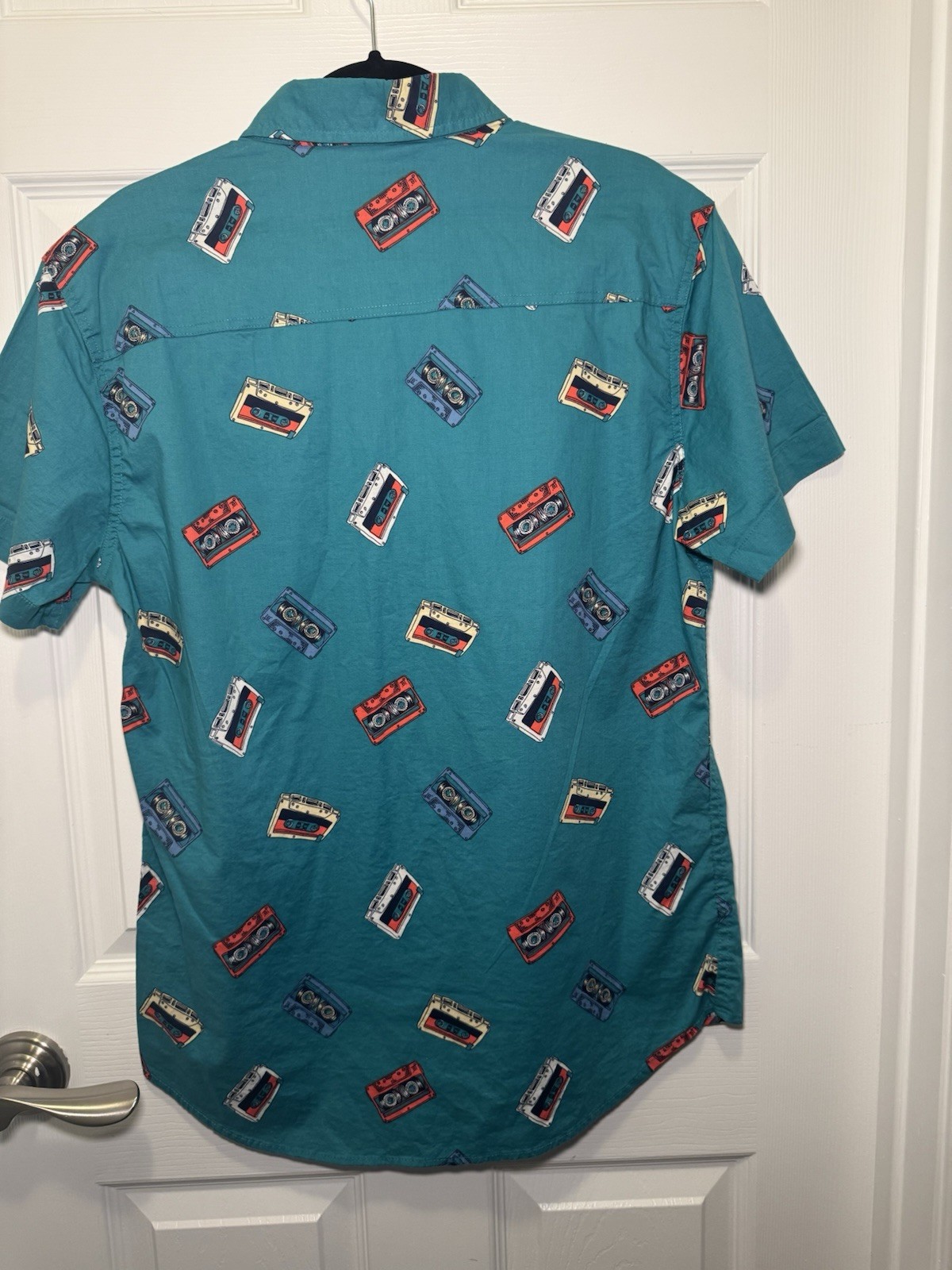 Five Points Industries Cassette Tape Print Shirt Men’s Medium Slim Fit Button Up