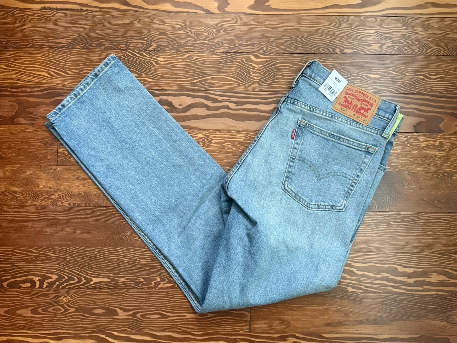 NWT Levi’s Men’s 513 Slim Fit Stretch Straight Blue Jeans Red Tag 34×32