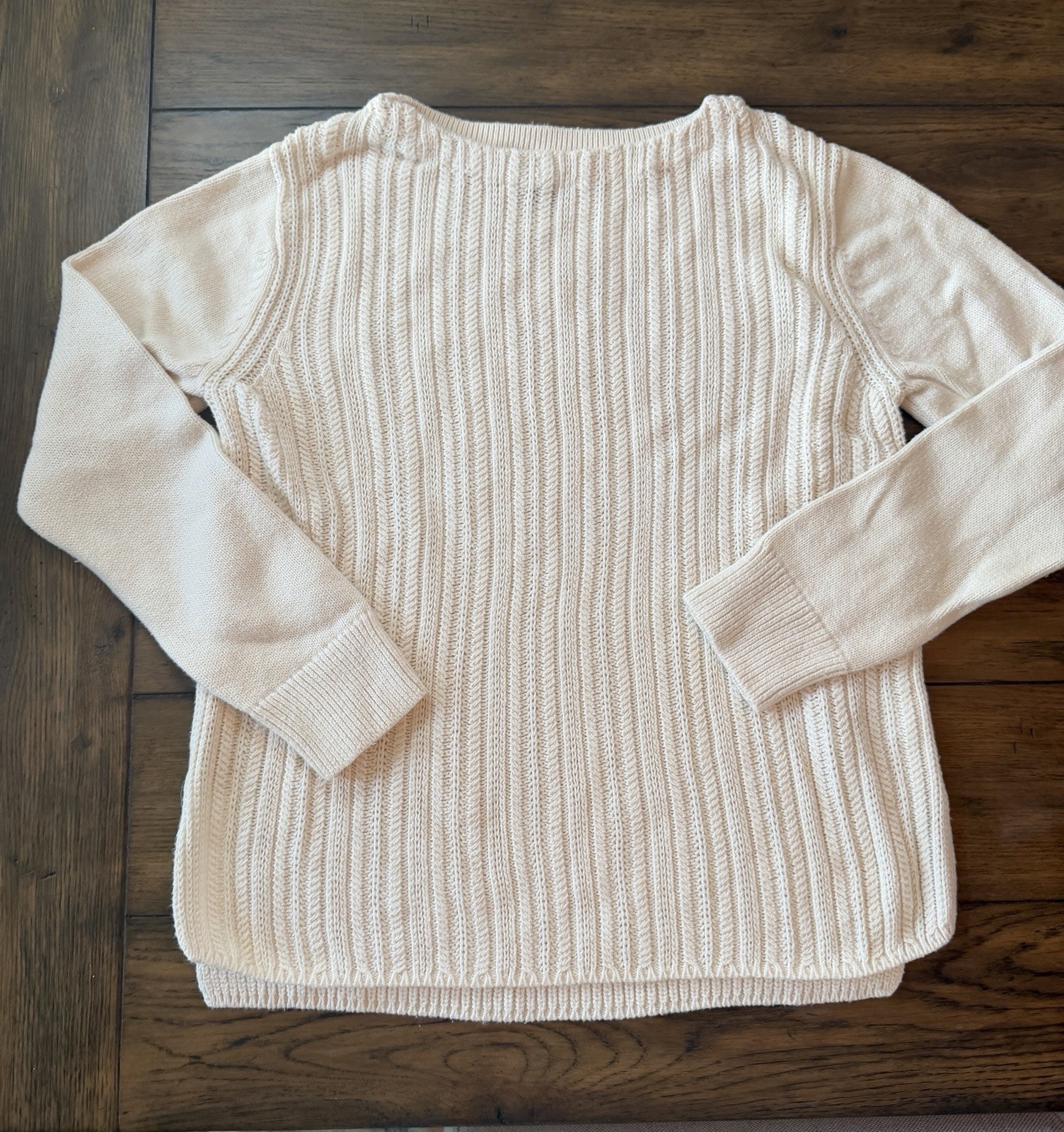 Banana Republic Beige Ribbed Knit Crewneck Long Sleeve Pullover Sweater S