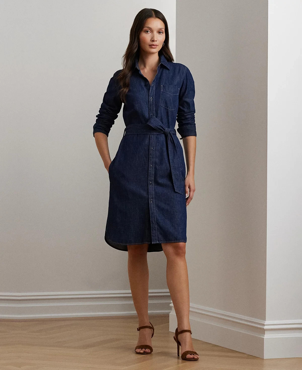 Lauren Ralph Lauren Belted Denim Shirtdress Size XS S XL