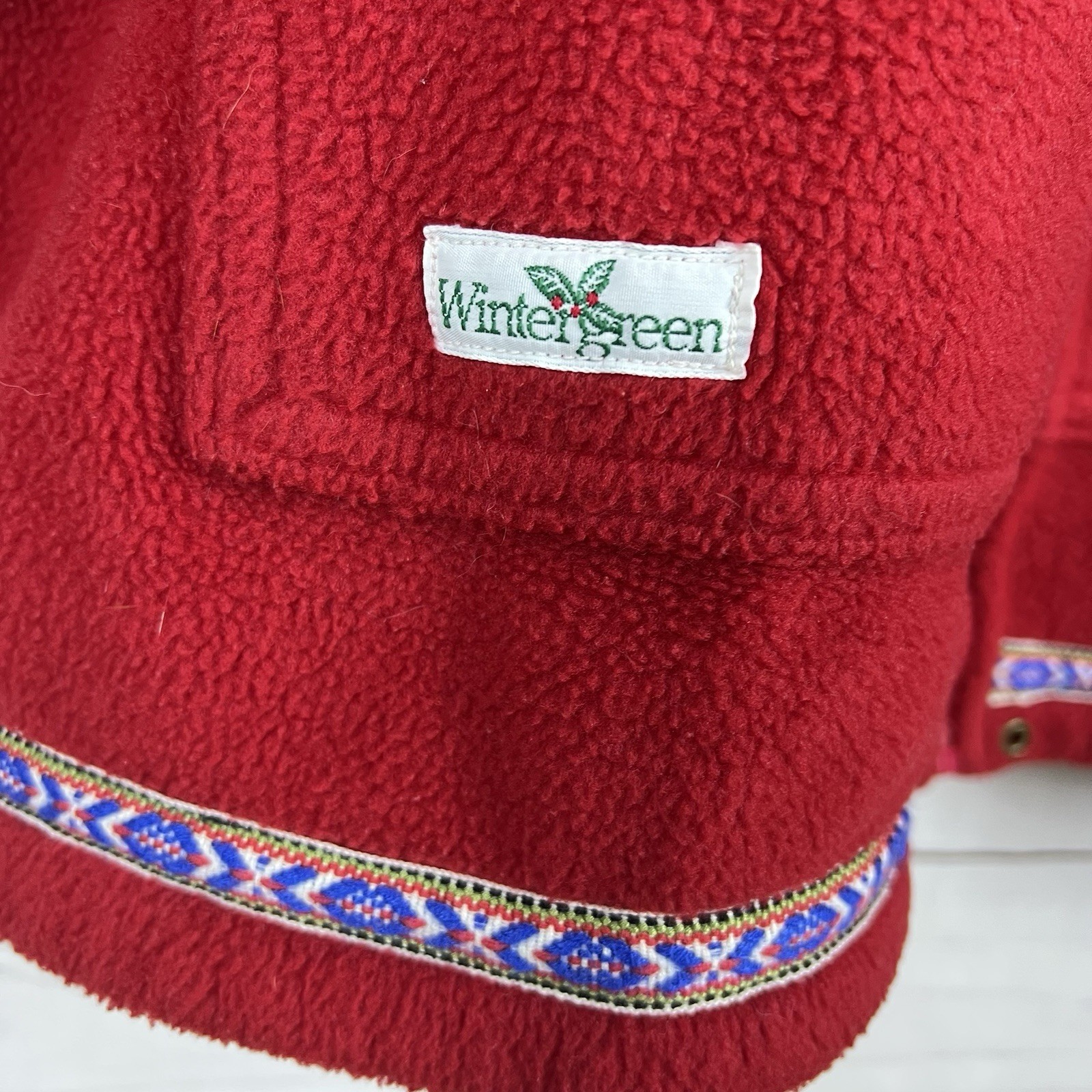 Wintergreen By Susan Schurke Ely, Mn Fleece Full Zip Jacket Red Mens Size L