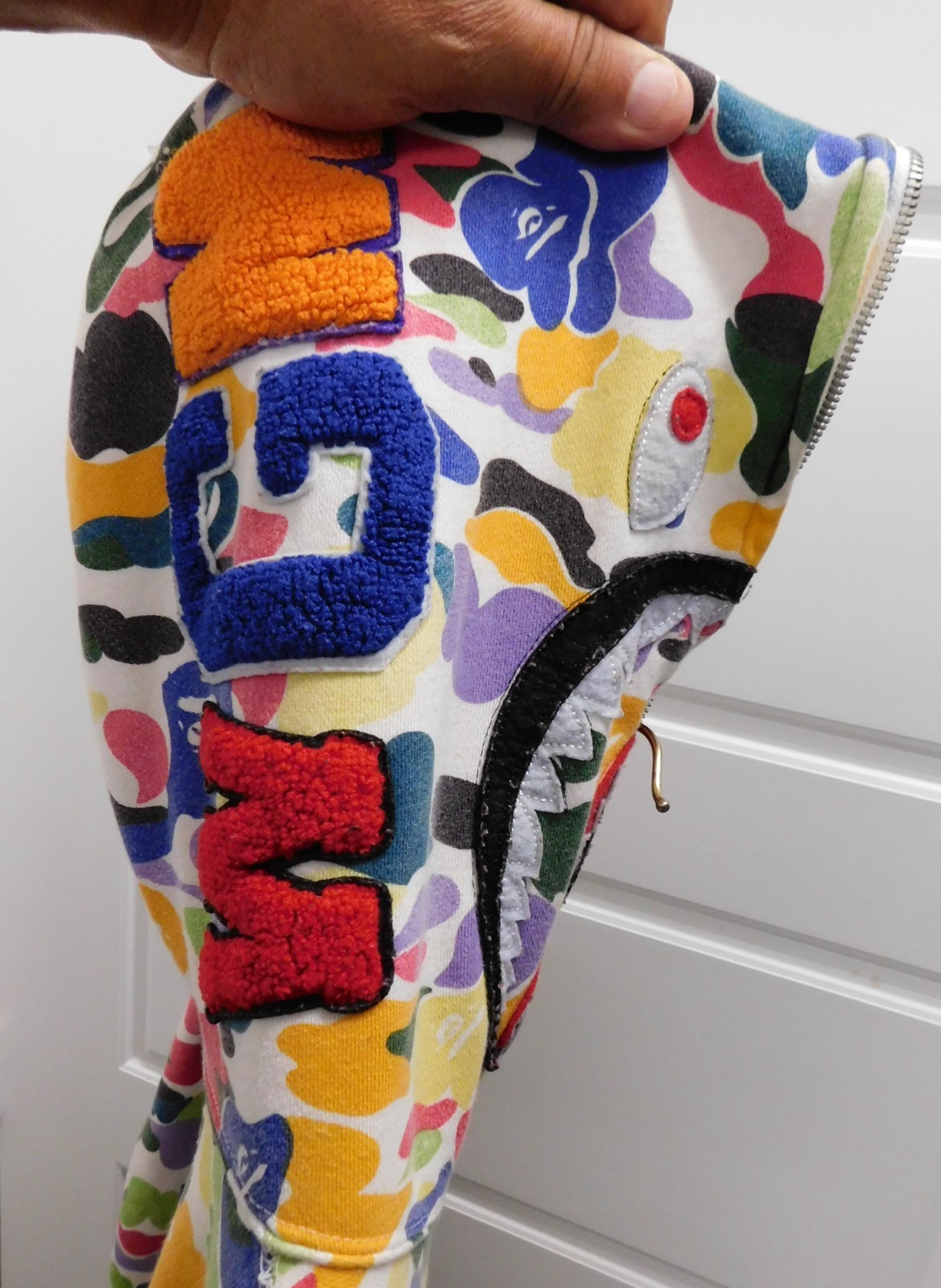 A Bathing Ape BAPE Shark Full Zip Hoodie Multicolor Camo Men’s M