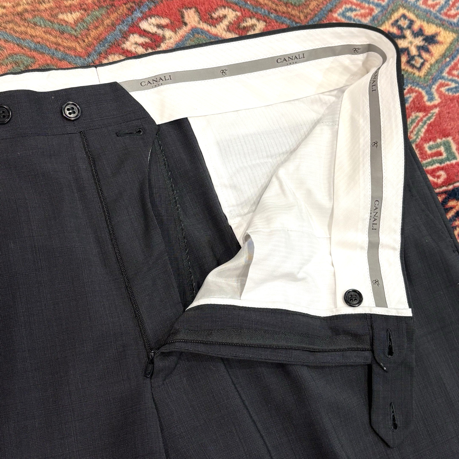 CANALI 1934 silver label recent suit US 46L EU 56L gray wool 38×32 L13280 EUC