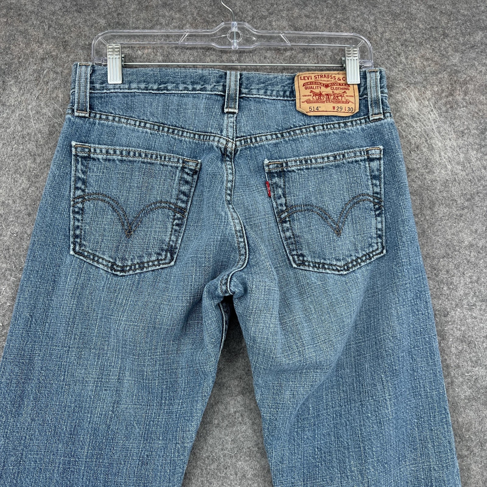 Levis 514 Jeans Mens 29×30 Blue Light Wash Slim Fit Straight Denim Cotton Casual
