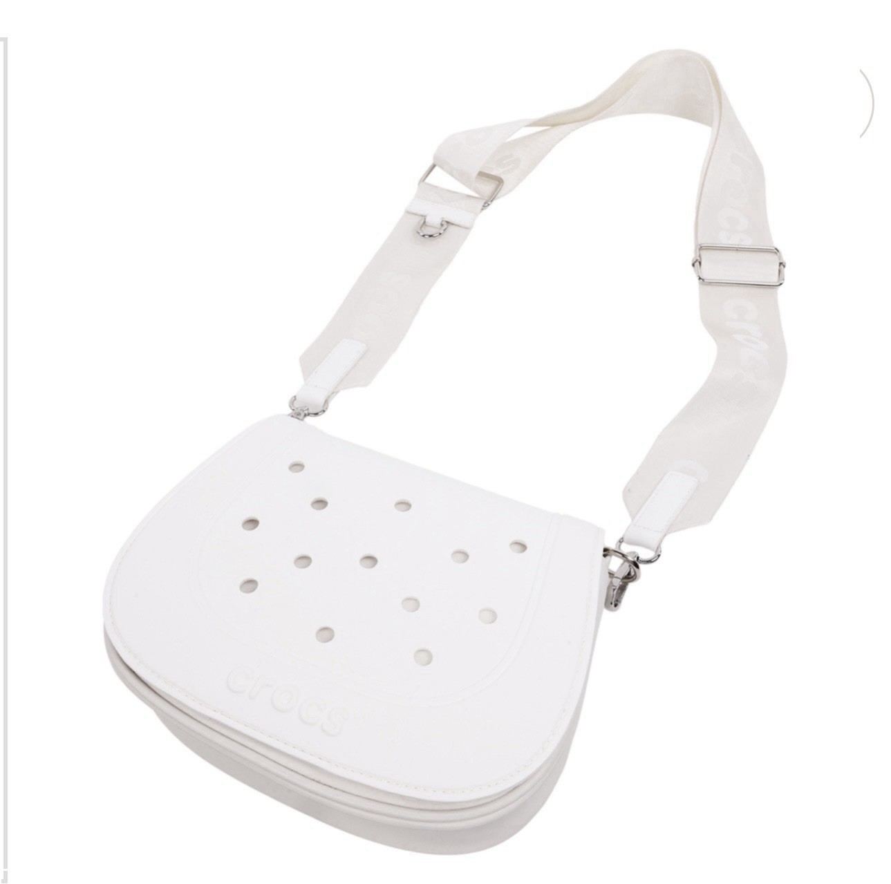 Crocs Classic Saddle Bag Crossbody White Waterproof Jibbitz Holes Purse NEW