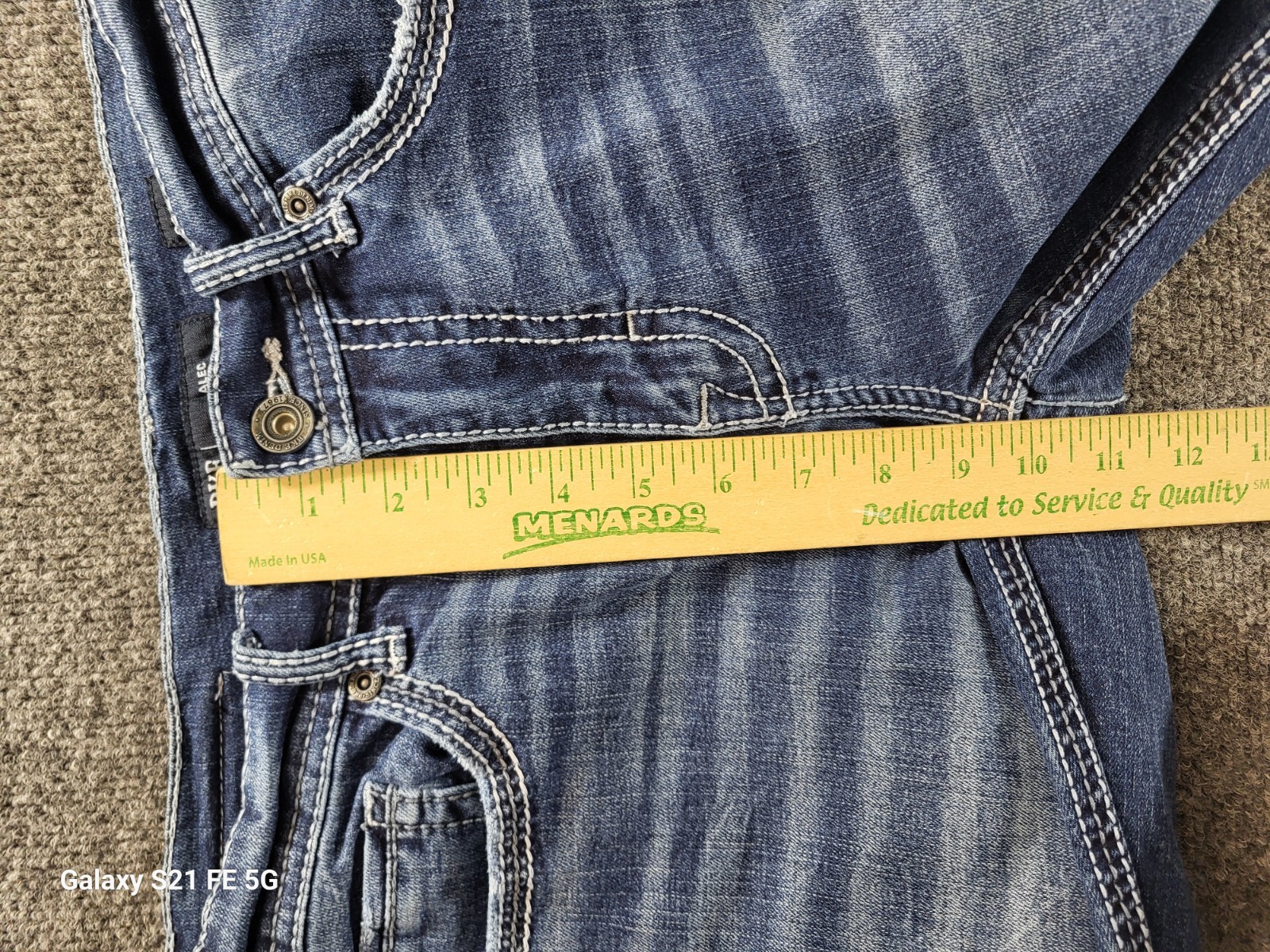 BKE Alec Straight Jeans Mens 32×31 M Rise Med Wash Whiskering Great Fade Stretch