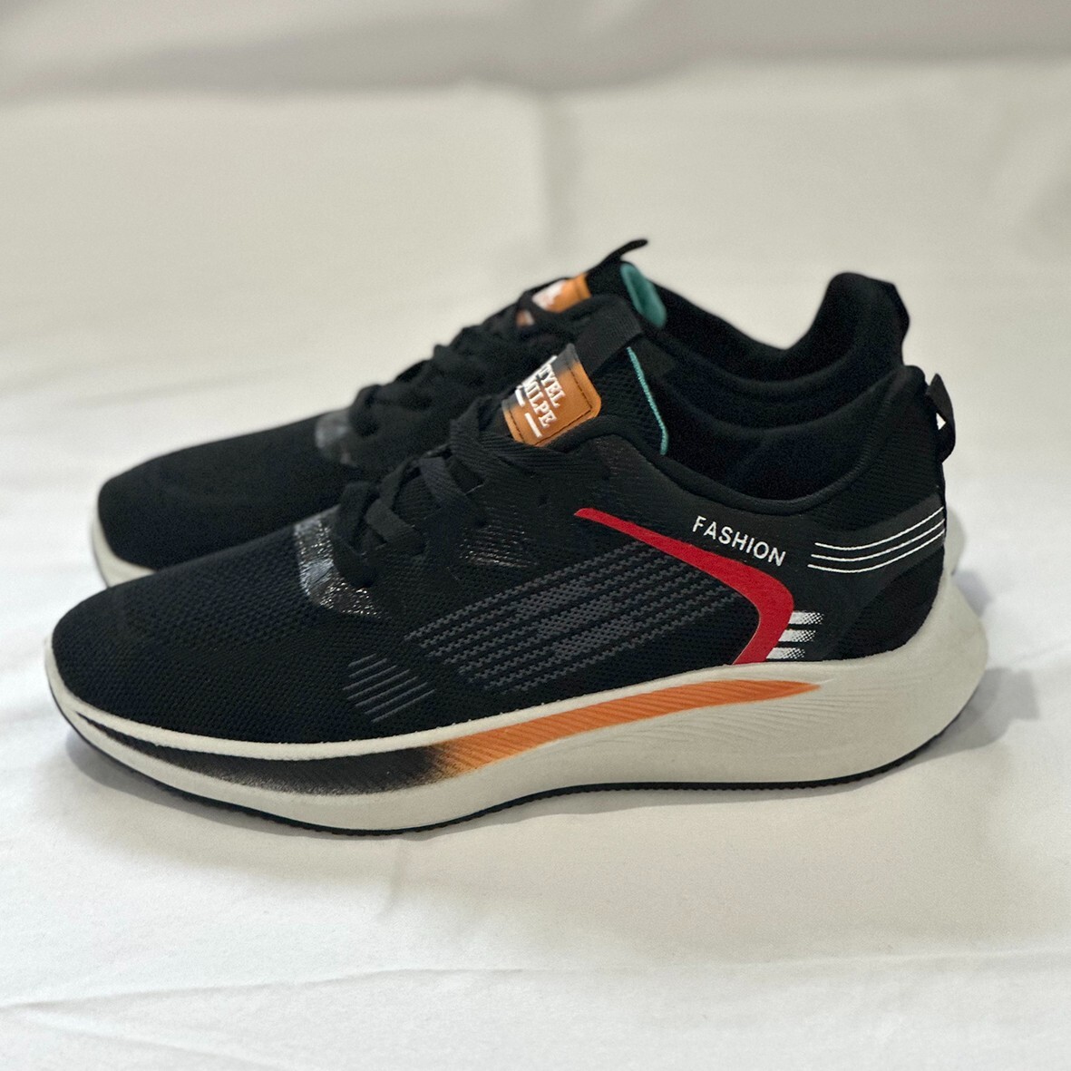 Running Outdoor men’s black-orange Shoes Lightweight Sneakers