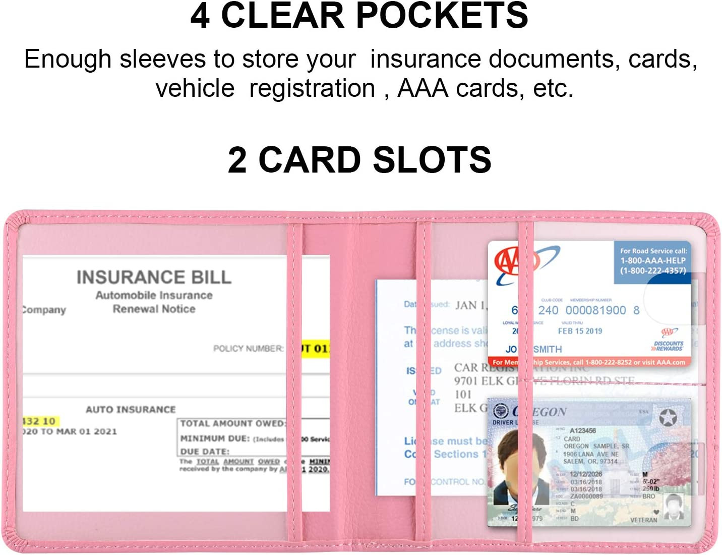 Car Registration and Insurance Holder, Car Accessories Vehicle Glove Box Car Org