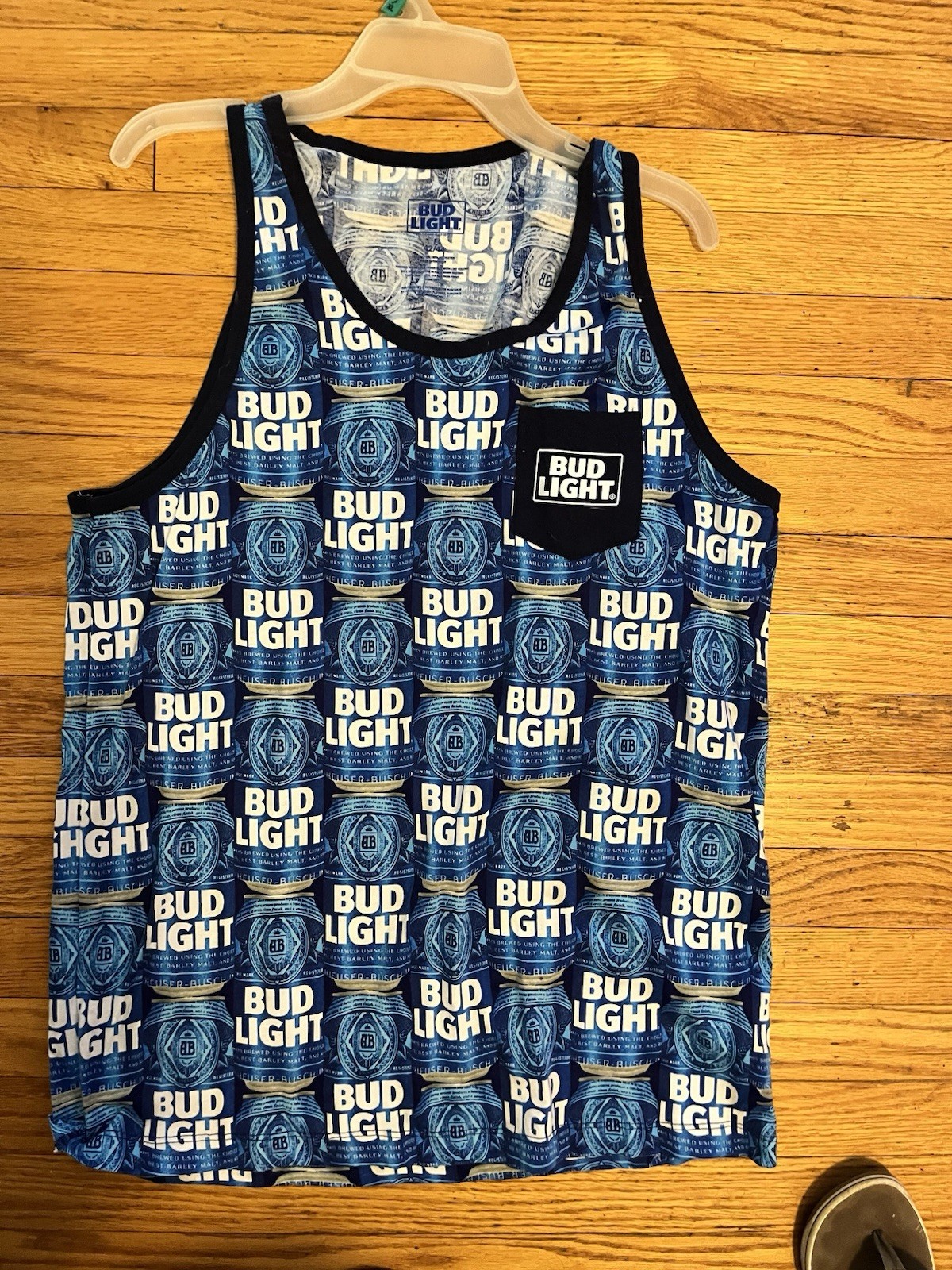 Bud Light Tank Top Mens Size Large All Over Print Summer Casual Cpix