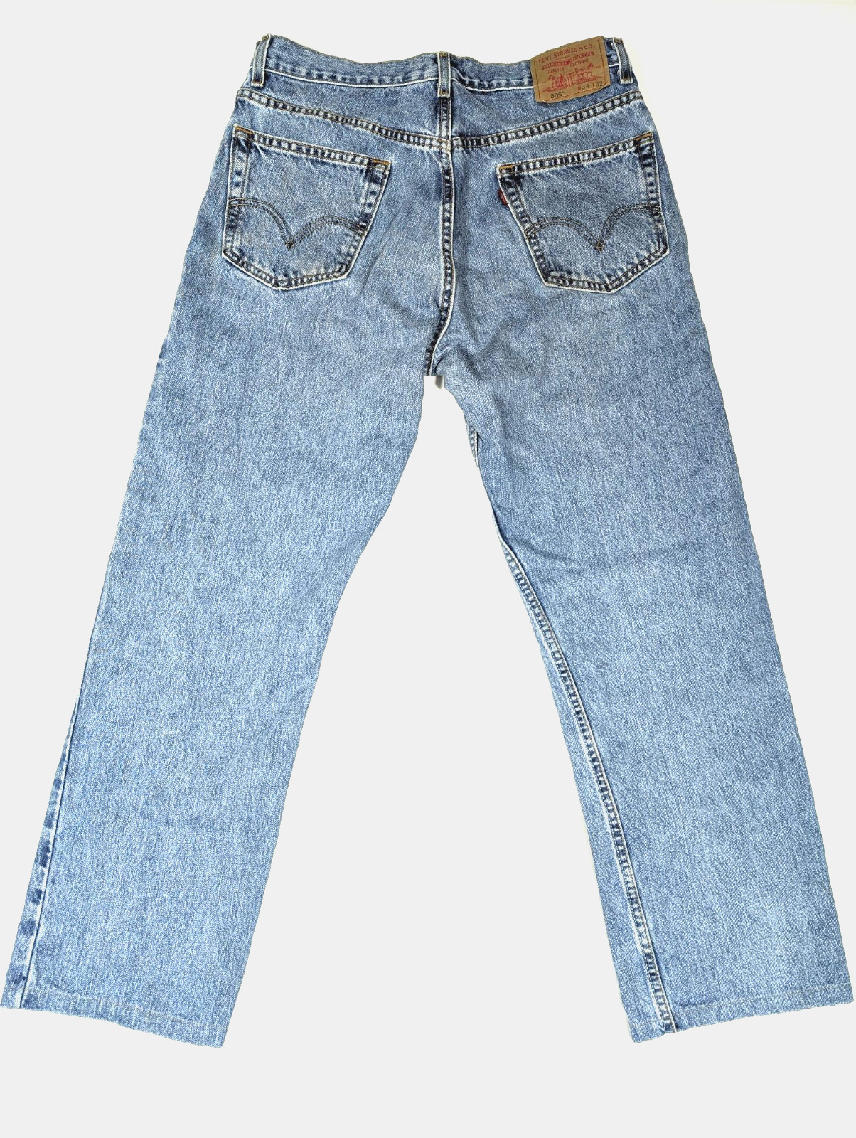 Vintage Levi’s 505 Regular Fit Jeans 32×28 Made In Mexico 2004 Denim 16 Waist