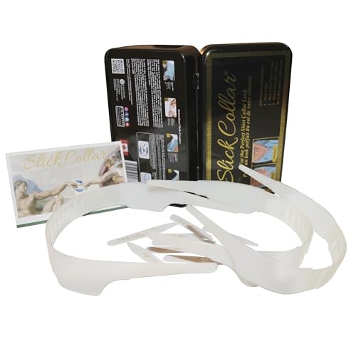 Shirt Collar Support System set with 3 adjustable, 10 premium Collar Stays &