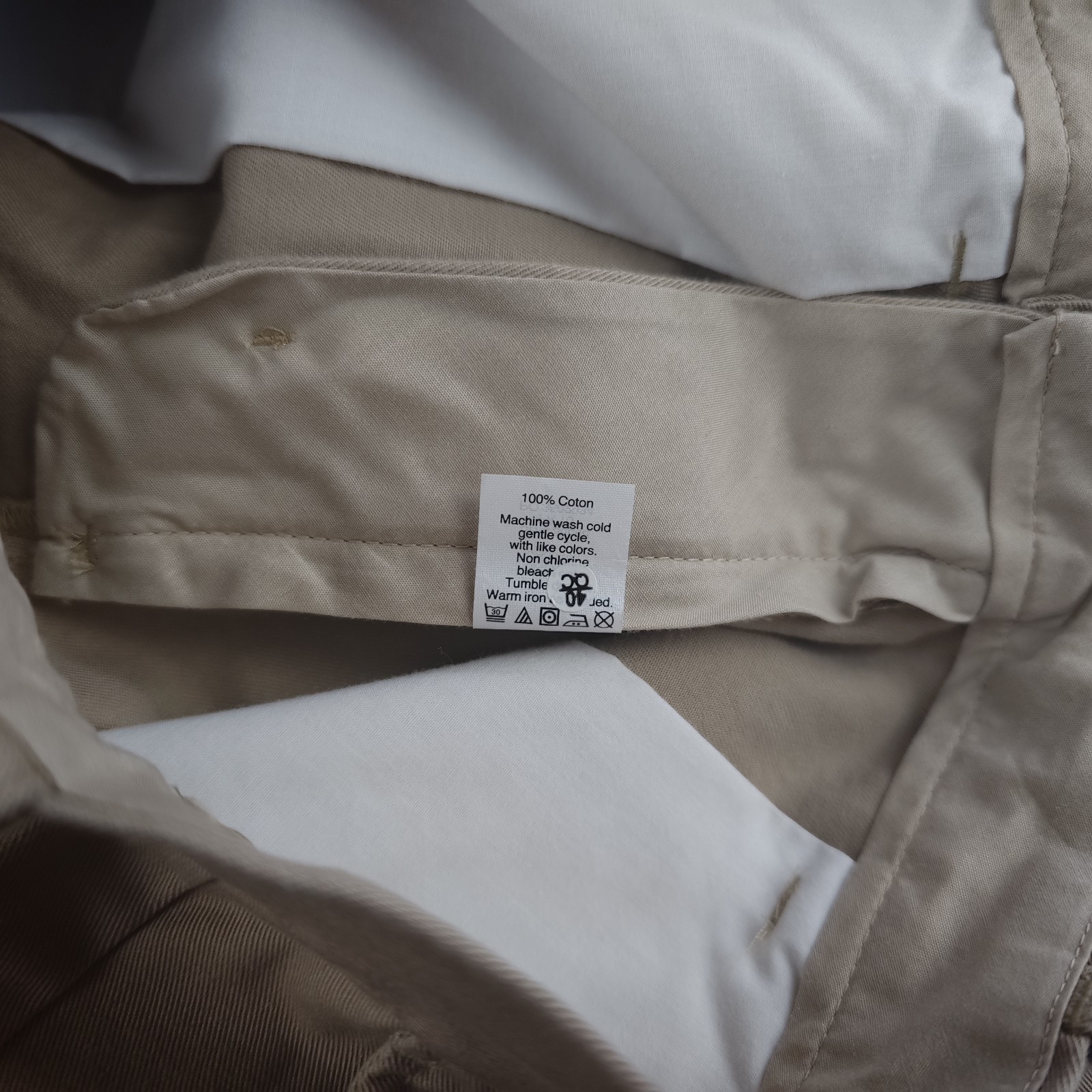 J Crew The Sutton Pants Mens 32×34 Beige Solid Tan 100% Cotton Straight Leg