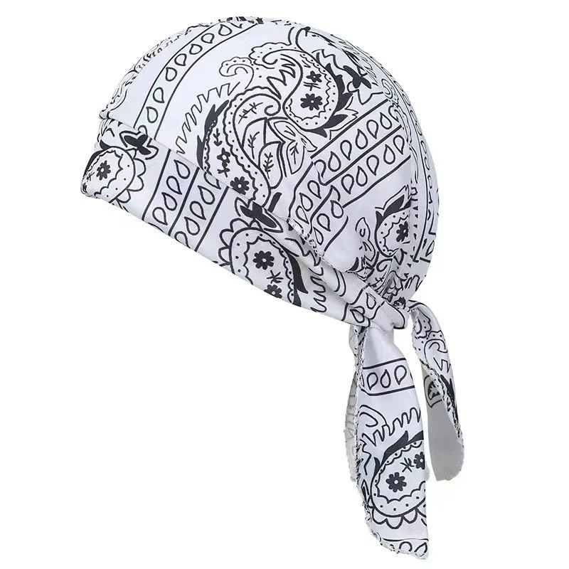 Free shipping! Elastic “doo-rag” style motorcycle bandana with a paisley pattern
