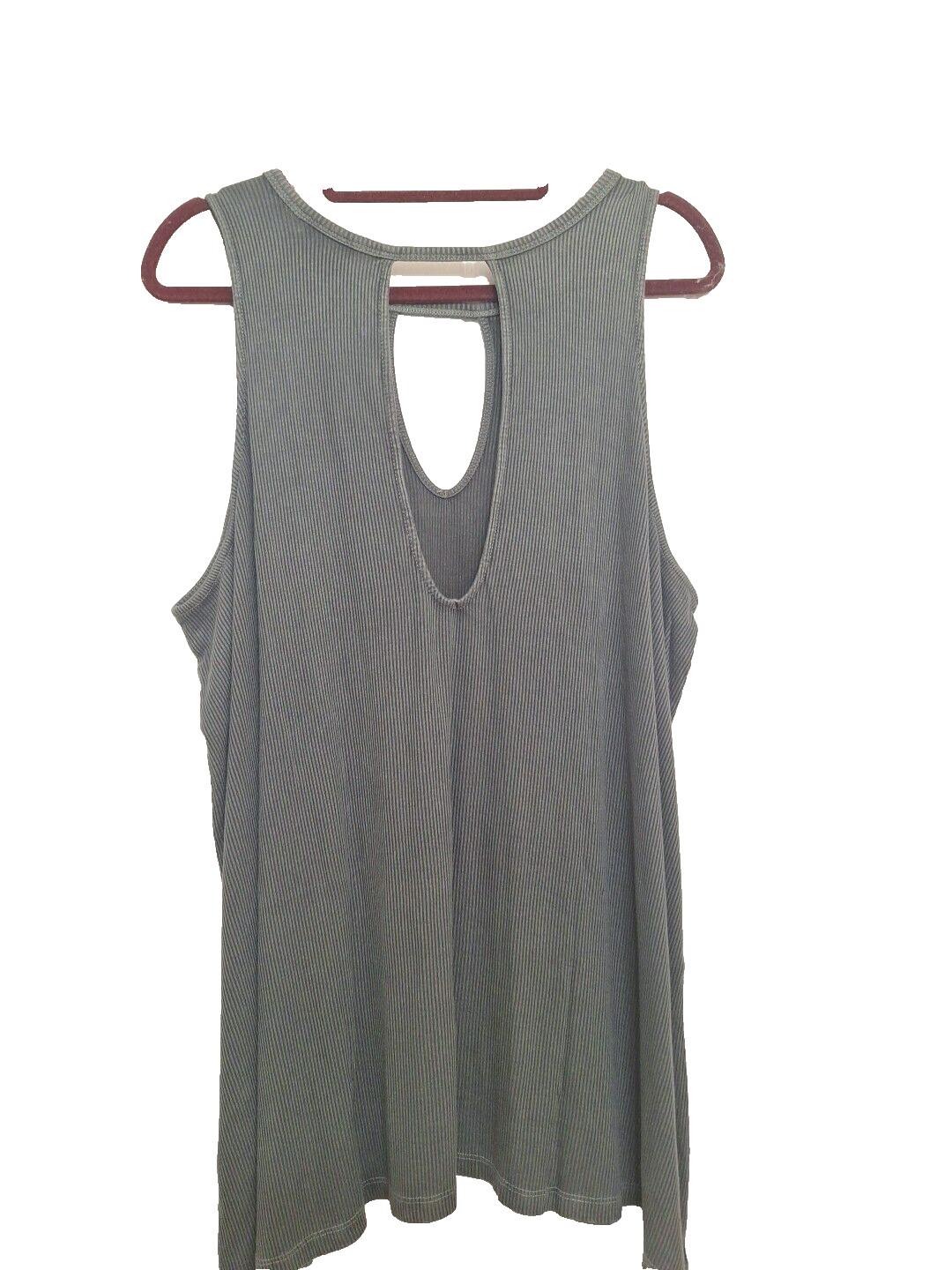 Torrid Super Soft Ribbed Cutout Tank Top Olive Size XL NWT