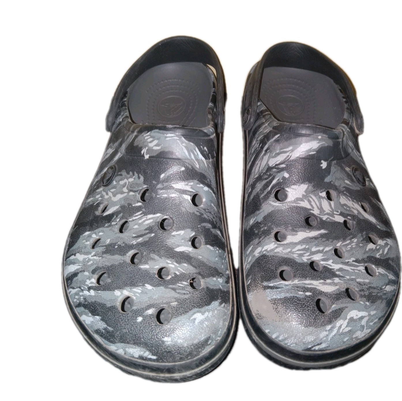 Crocs Unisex Adult GRAY & BLACK Crocband Clog Camo US Men 7 Women 9 M7 W9