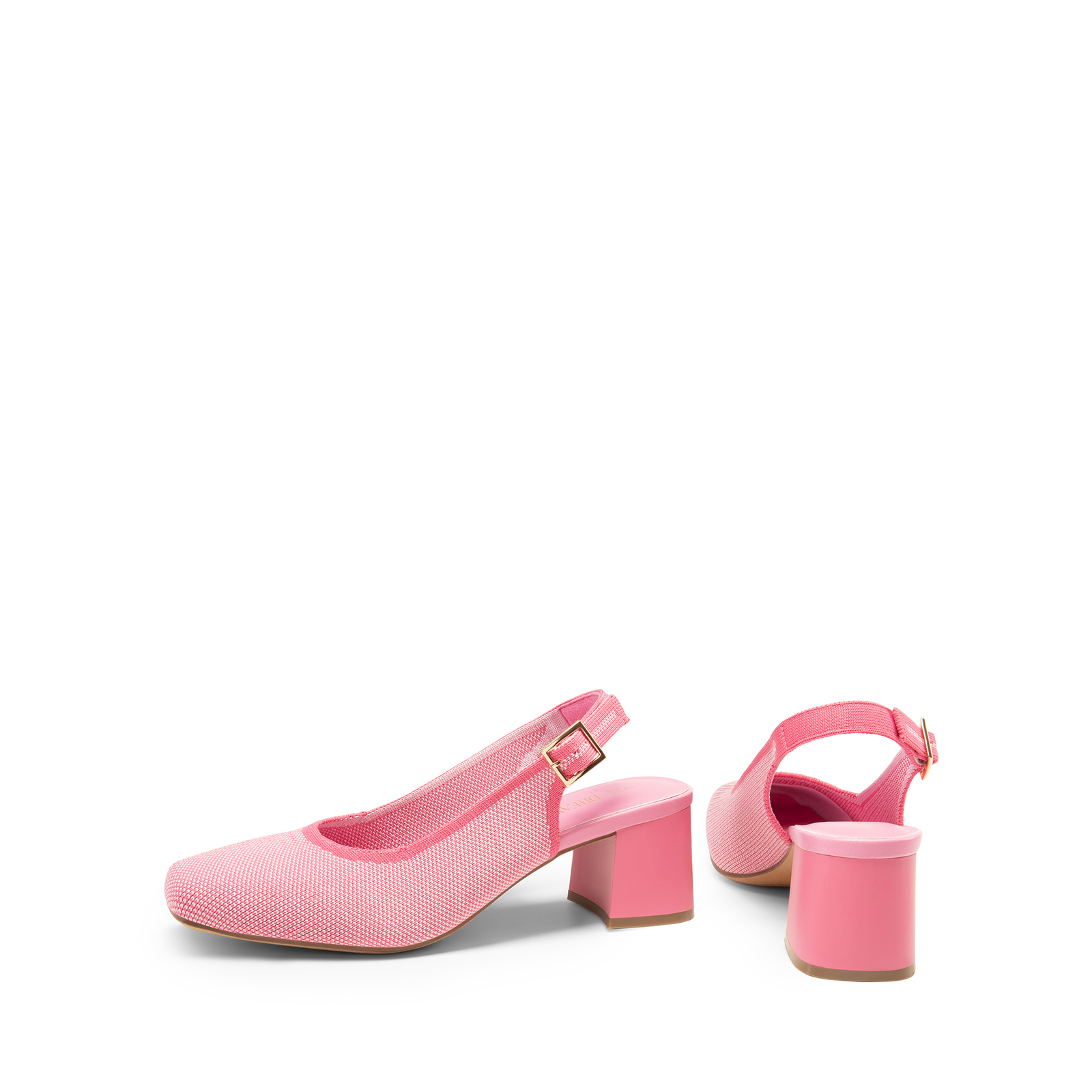 Women Slingback Pump Shoes Low Chunky Heel Square Toe Slip On Pump Shoes