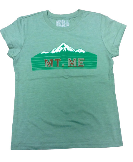 Womens Juniors Girls David & Goliath Mt. Mount Me Green Novelty Tee T-Shirt