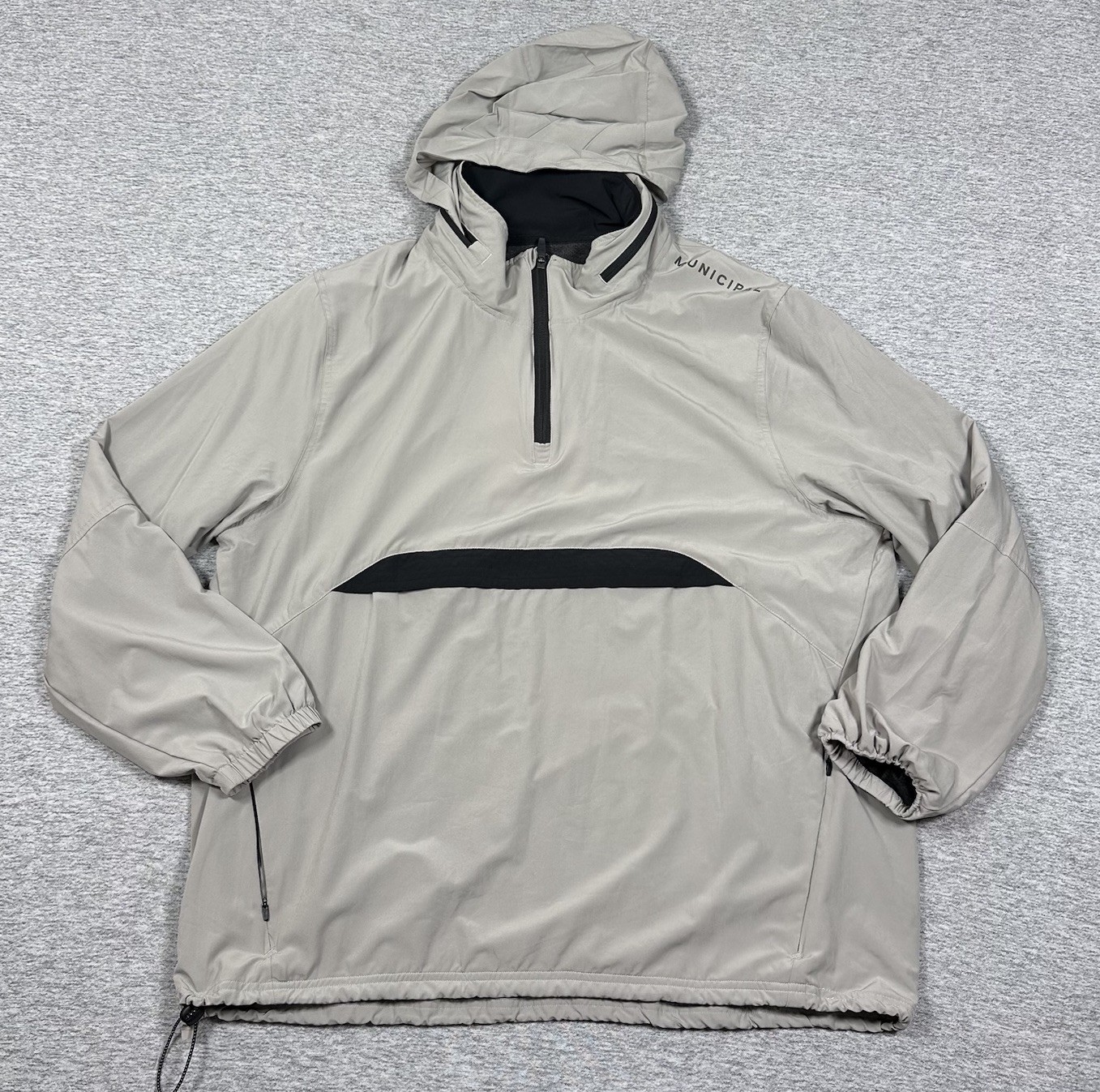 Municipal Sport Utility Jacket Mens XXL Gray 1/4 Zip Hooded Monarch Beach Golf