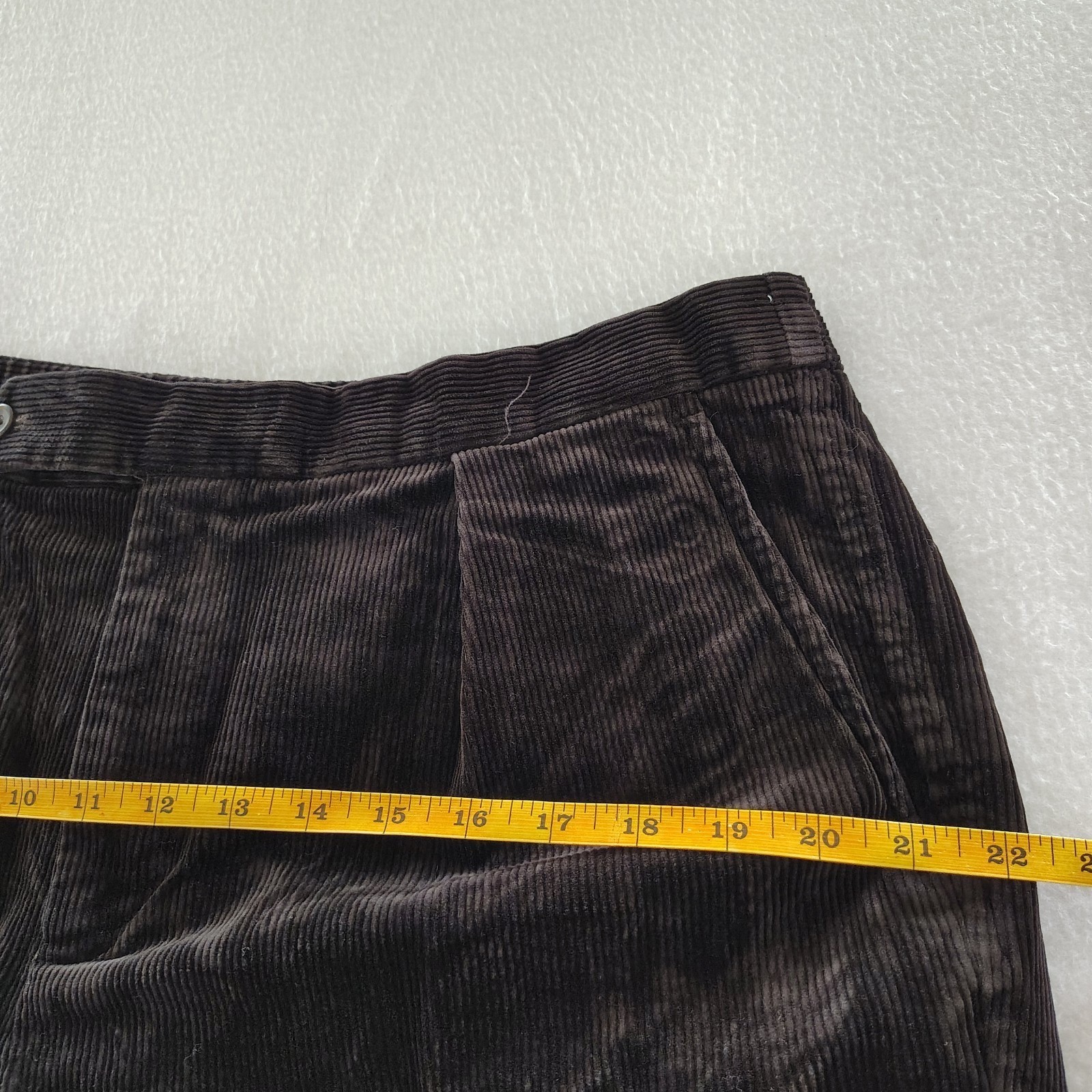 Polo Ralph Lauren Classic Fit Pants Mens 36/32 Brown Corduroy Pleated Trousers
