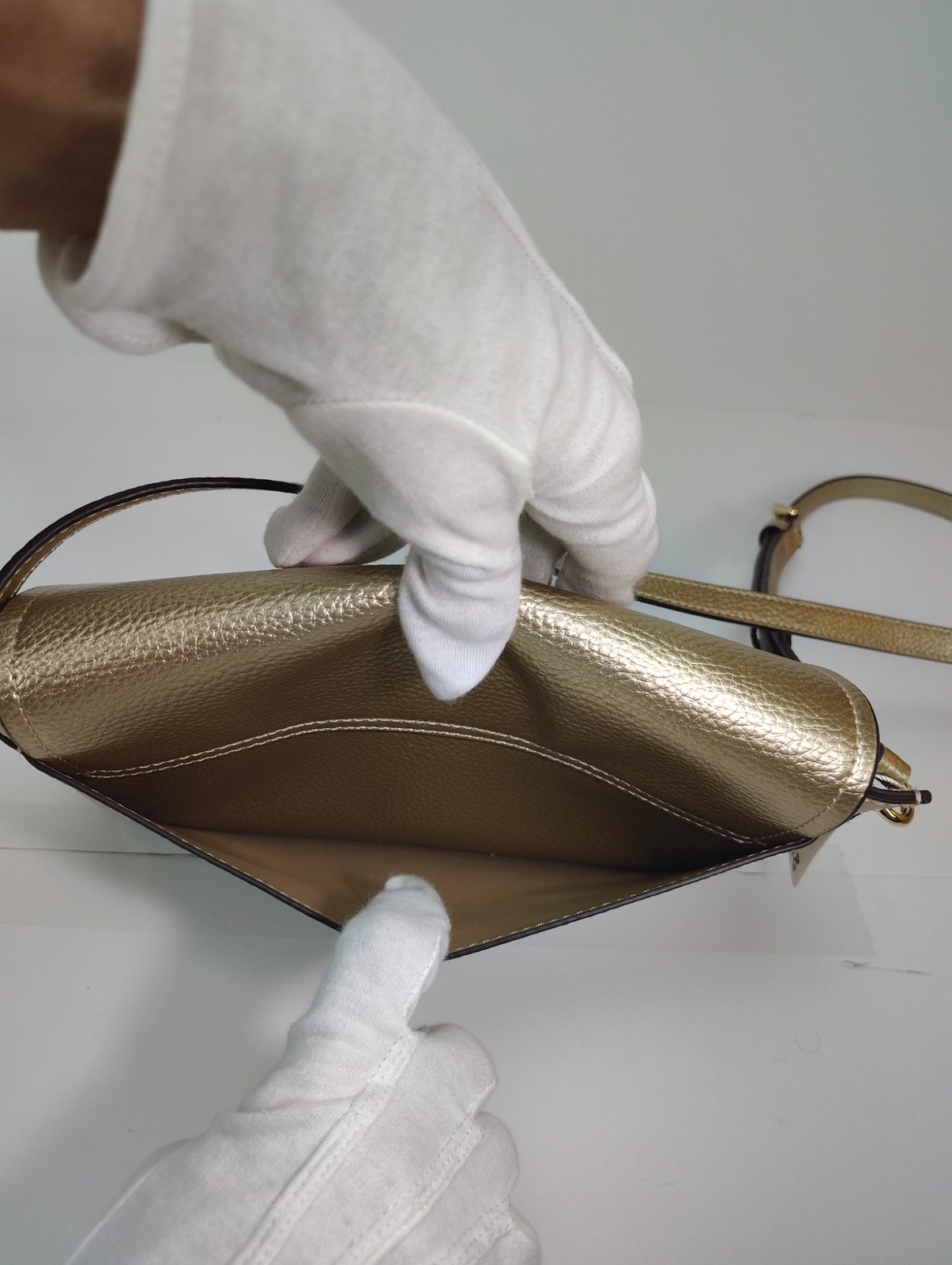 Michael Kors Evelyn Medium Flap Crossbody B Pale Gold – NWT