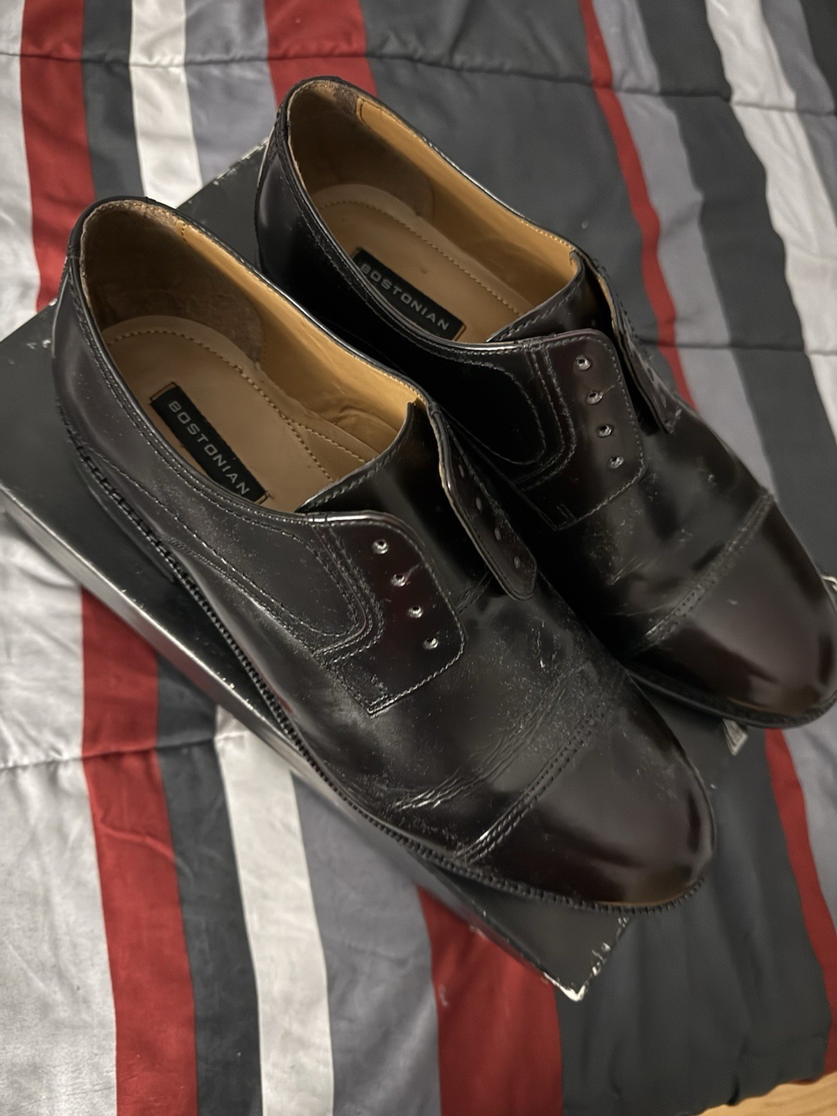 Bostonian Classics Black Leather Oxford Dress Shoe Size 10.5 D/B 26081 Preowned