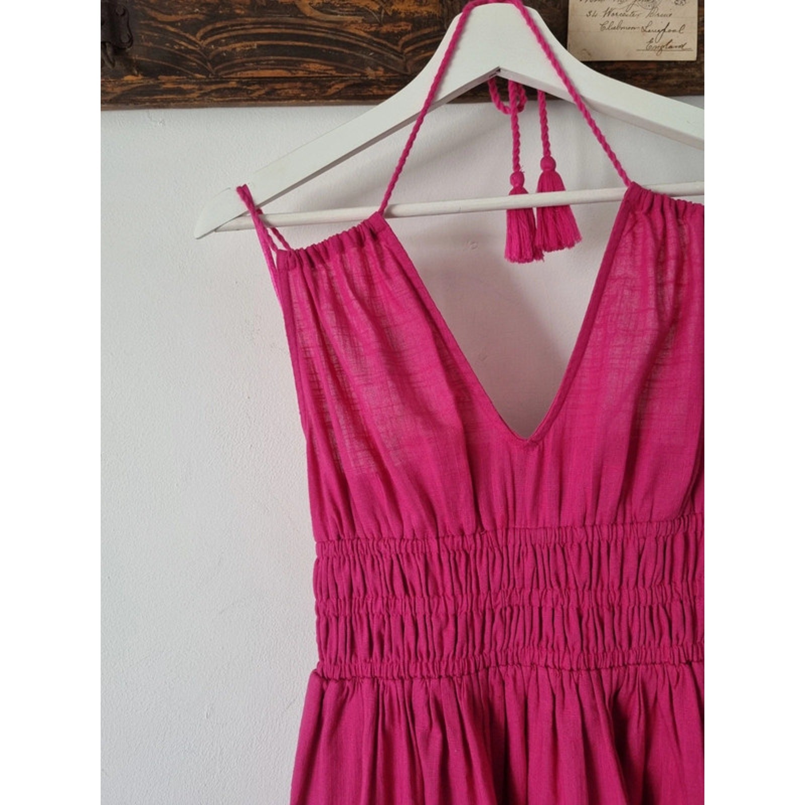 Accessorize Women’s Pink Long Cotton Summer Dress Size Small (Fits 8,10,12)