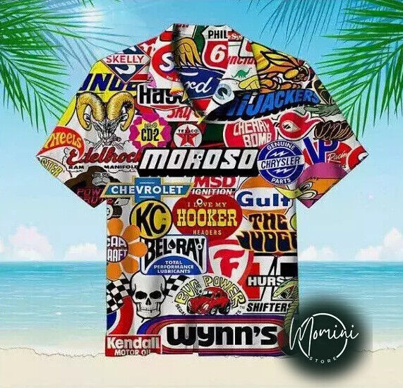 Racing Car Labeling Hawaiian Shirt 3D Hawaiian Aloha S 6XL Adult Kid Size