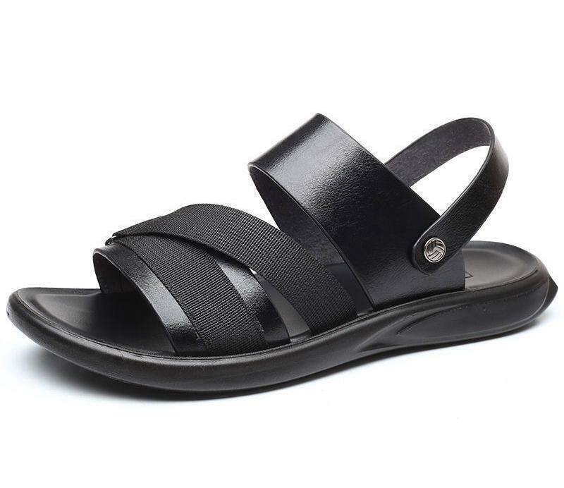 Men Microfiber Leather Sandals Casual Sports Summer Beach Shoes Home Slippers