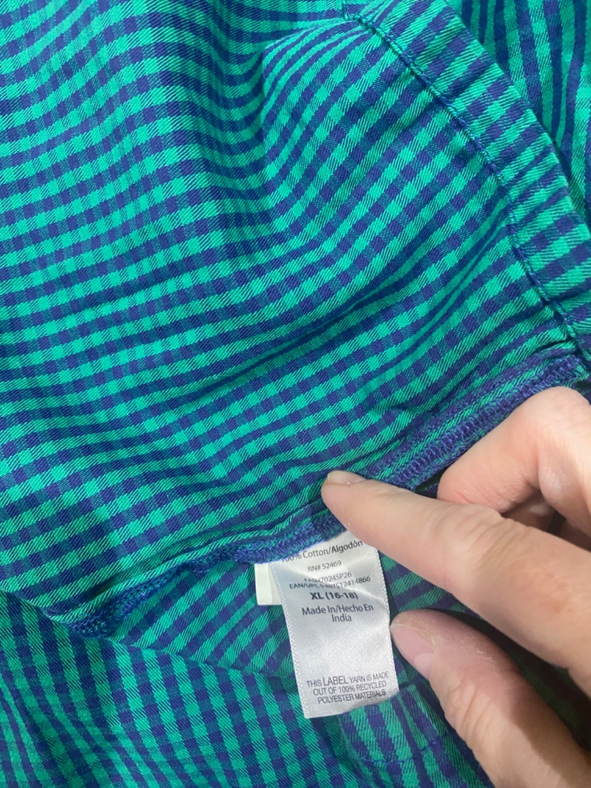 Free Assembly Skirt Button Front Green/Blue XL