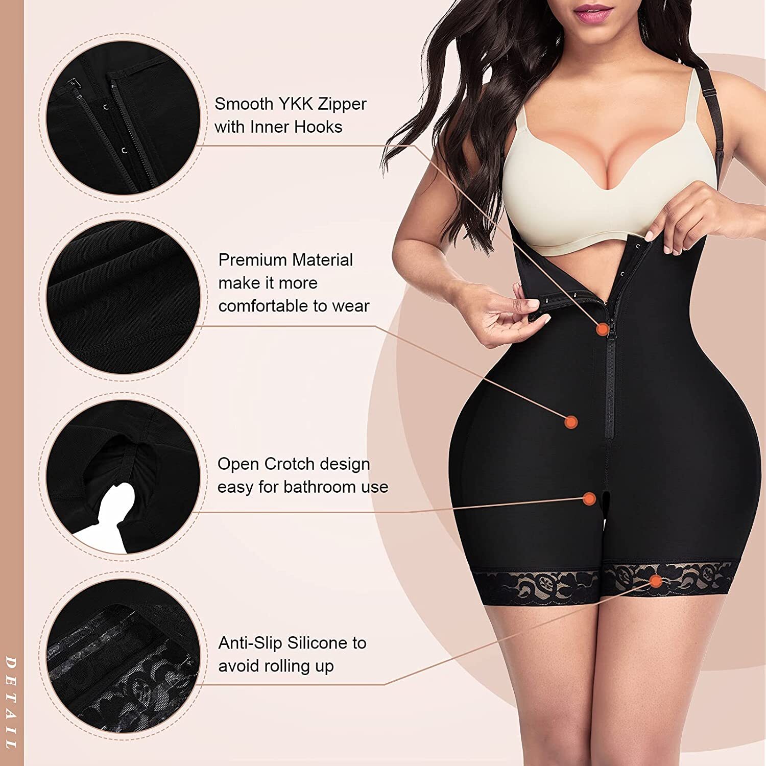 Fajas Colombianas Body Shaper Reductoras Levanta Cola Post Surgery Body Shaper
