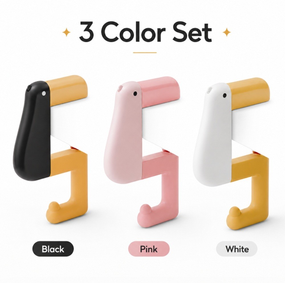 3-Pack Foldable Non-Slip Bird Purse Hook – Compact Table & Travel Bag Hanger