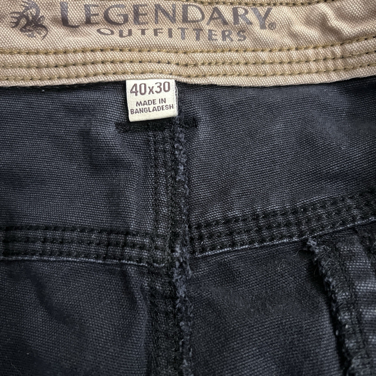 Legendary Outfitters Canvas Outdoor Carpenter Utility Pants Black Stretch 40X30