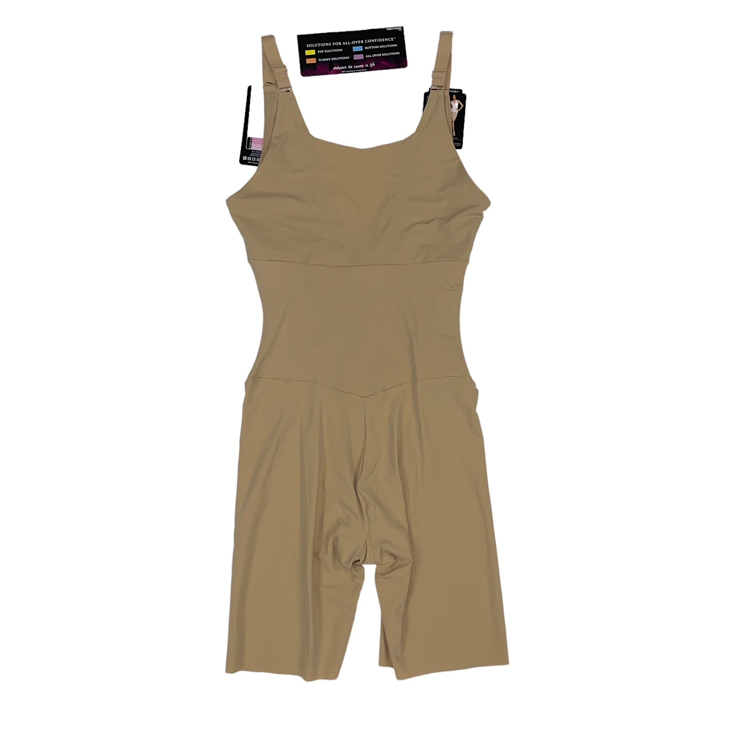 Maidenform Bodysuit Open Bust Mid Thigh Firm Control Sleek Slimmer Singlet P2556