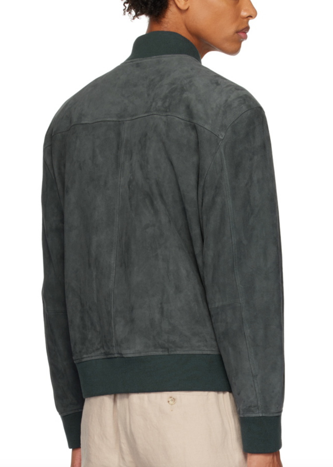 NWT Vince Desert Leaf Gray Goatskin Suede Leather Coach Bomber Jacket Sz S $1250