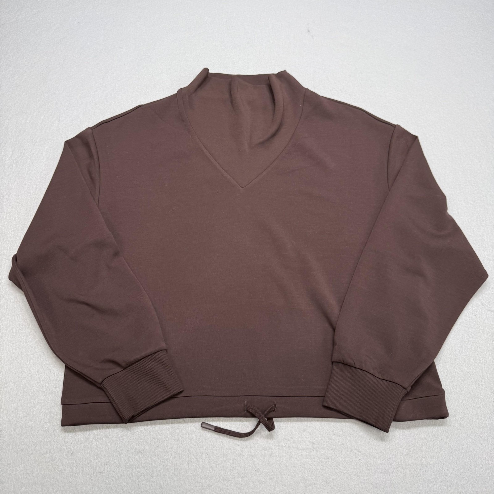 Varley Sweatshirt Womens XL Brown DoubleSoft Betsy Mock Neck Pullover VAR00797