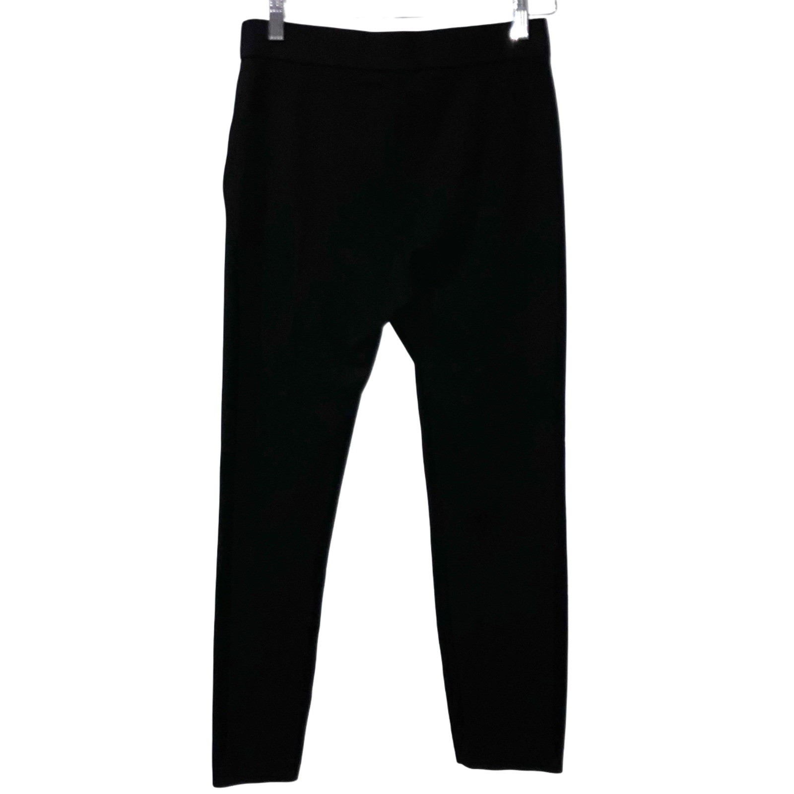 J. Crew Mario Bellucci Italian Cropped Ankle Pants Black Front Leg Seam Sz 2