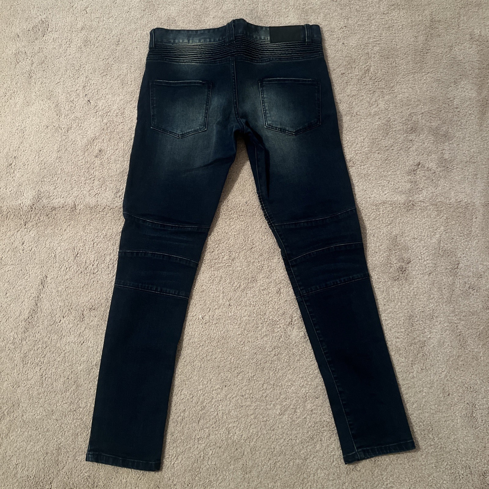 Hyper Denim Dark Blue Slim Tapered Biker Jeans Mens Size 32 Skinny