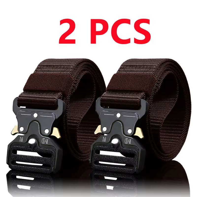 2Pcs Versatile Men’S Tactical Belts – Durable, Quick Release Design – for Outdoo