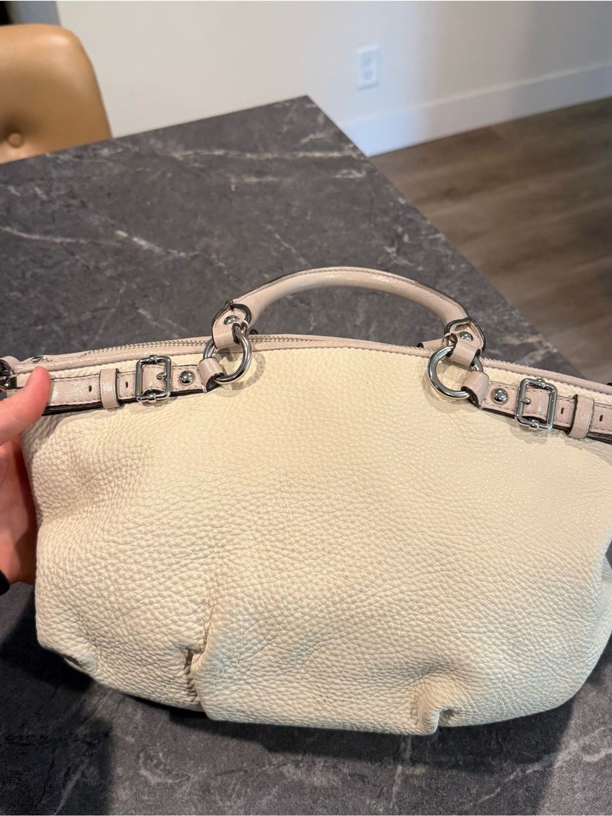 Coach Madison embossed Sophia satchel leather 19631 cream python shoulder purse