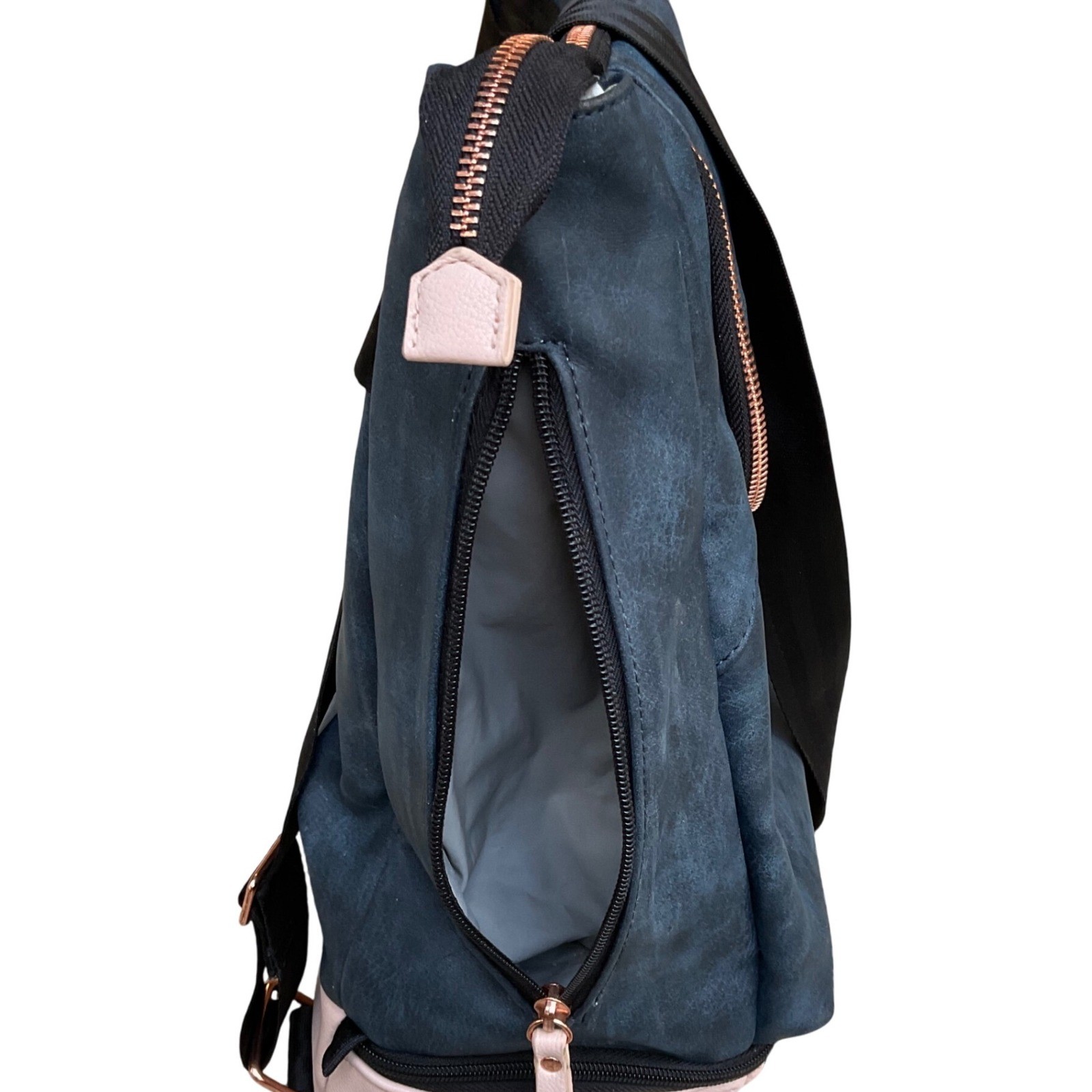 Petunia pickle bottom Pivot Pack indigo blush diaper bag backpack leather vegan