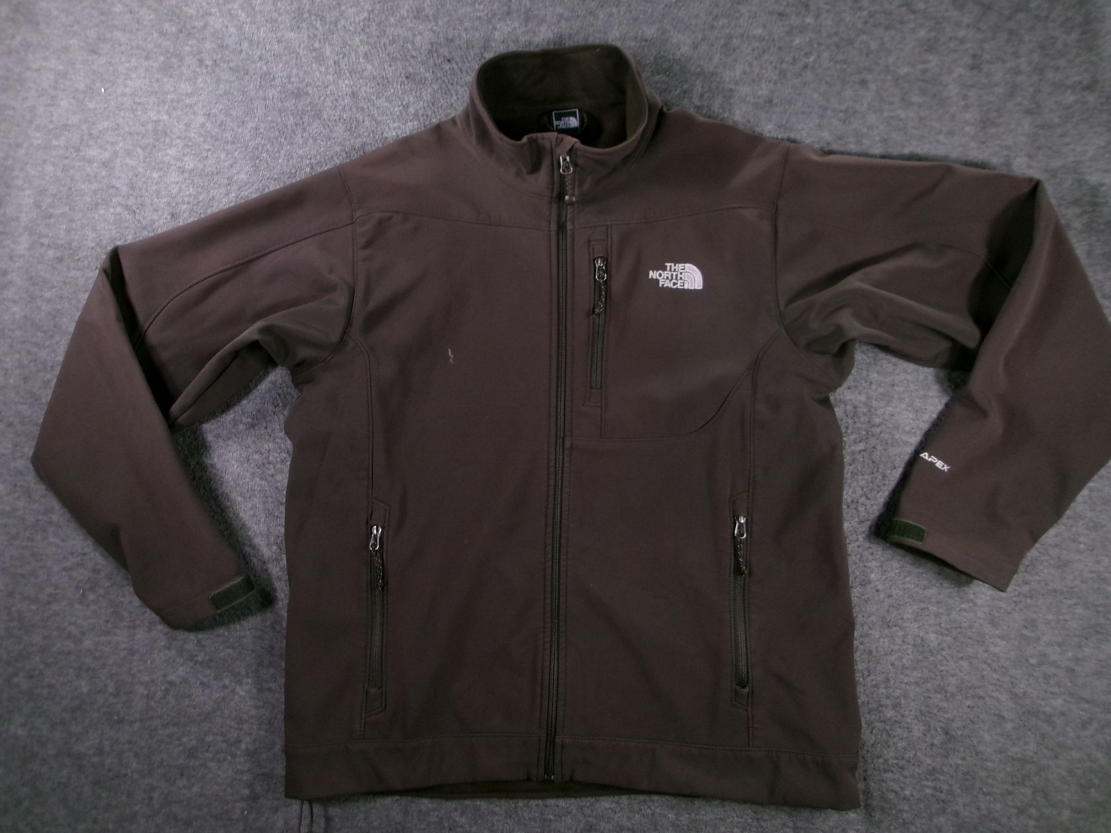The North Face Softshell Jacket Men Extra Large Brown TNF Apex Zippered Pockets
