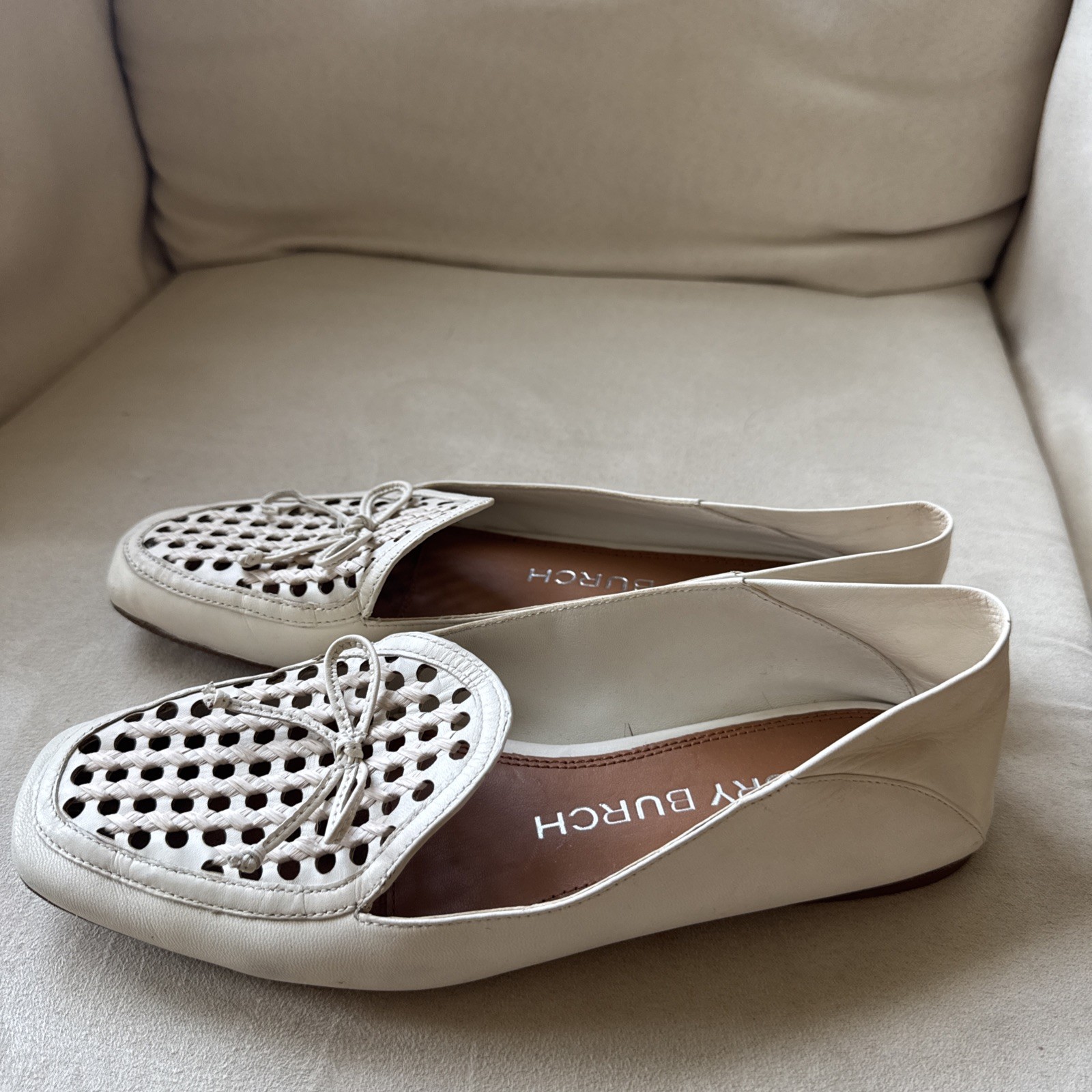 TORY BURCH WOVEN LOAFER. NO CHARM as shown
