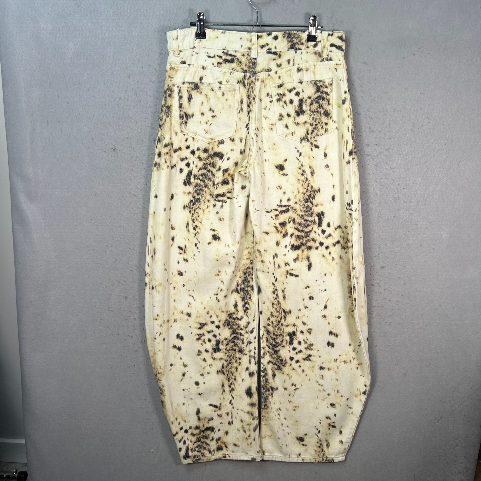 Lioness Womens Size Small High-Waisted Animal Print Denim Pants 100% Cotton