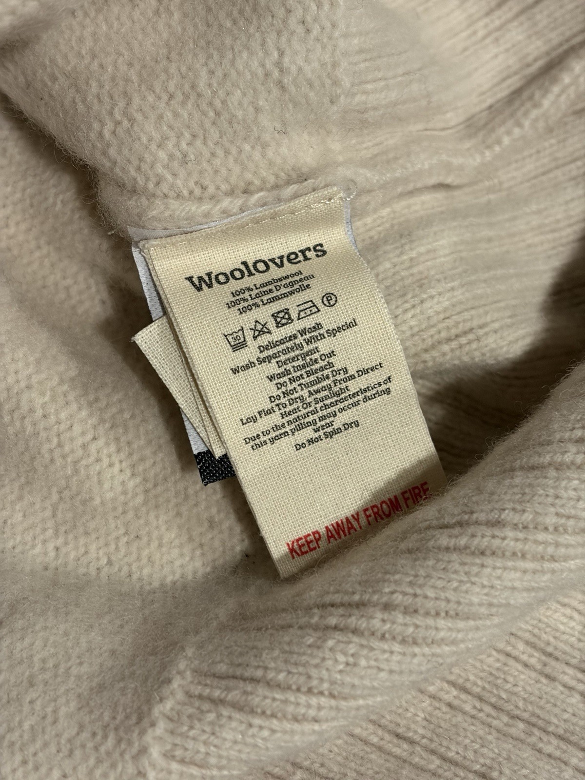 Woolovers Embroidered Set In Sleeve Sweater In Cream – M Womens 100% Lambswool