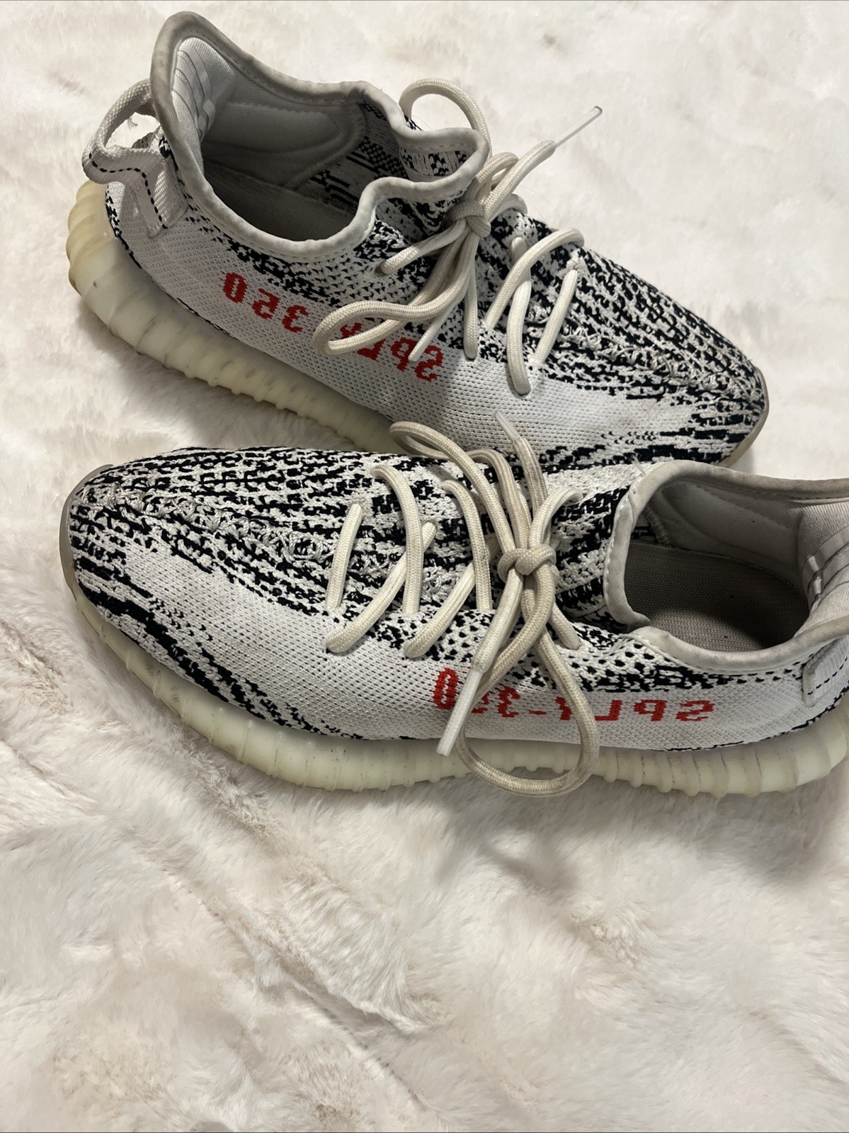 Adidas Yeezy Boost 350 V2 Low Zebra Print Shoes Size 6.5