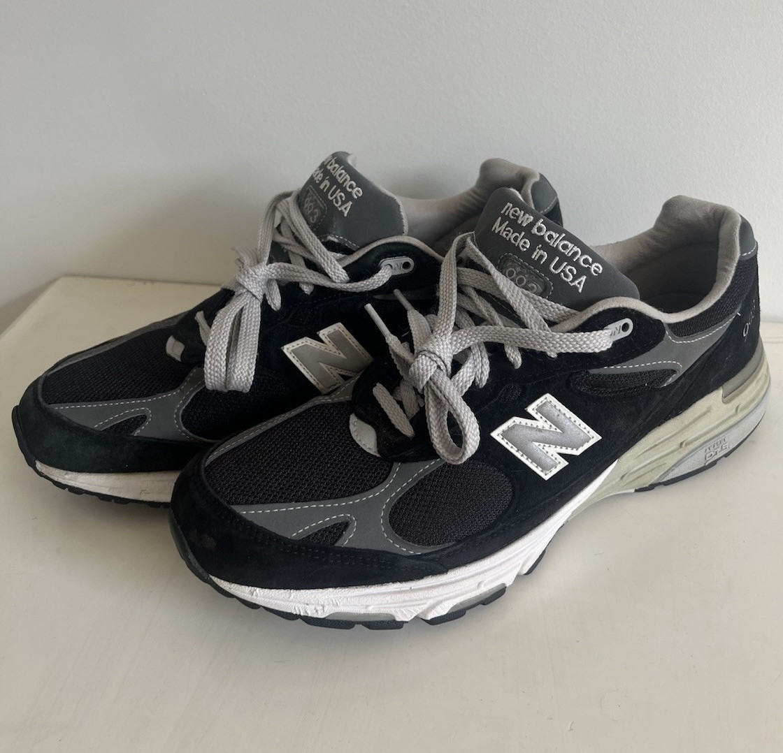 New Balance 993 Made in USA Men’s Size 12 Black/Gray Lace-Up Low Top Sneakers