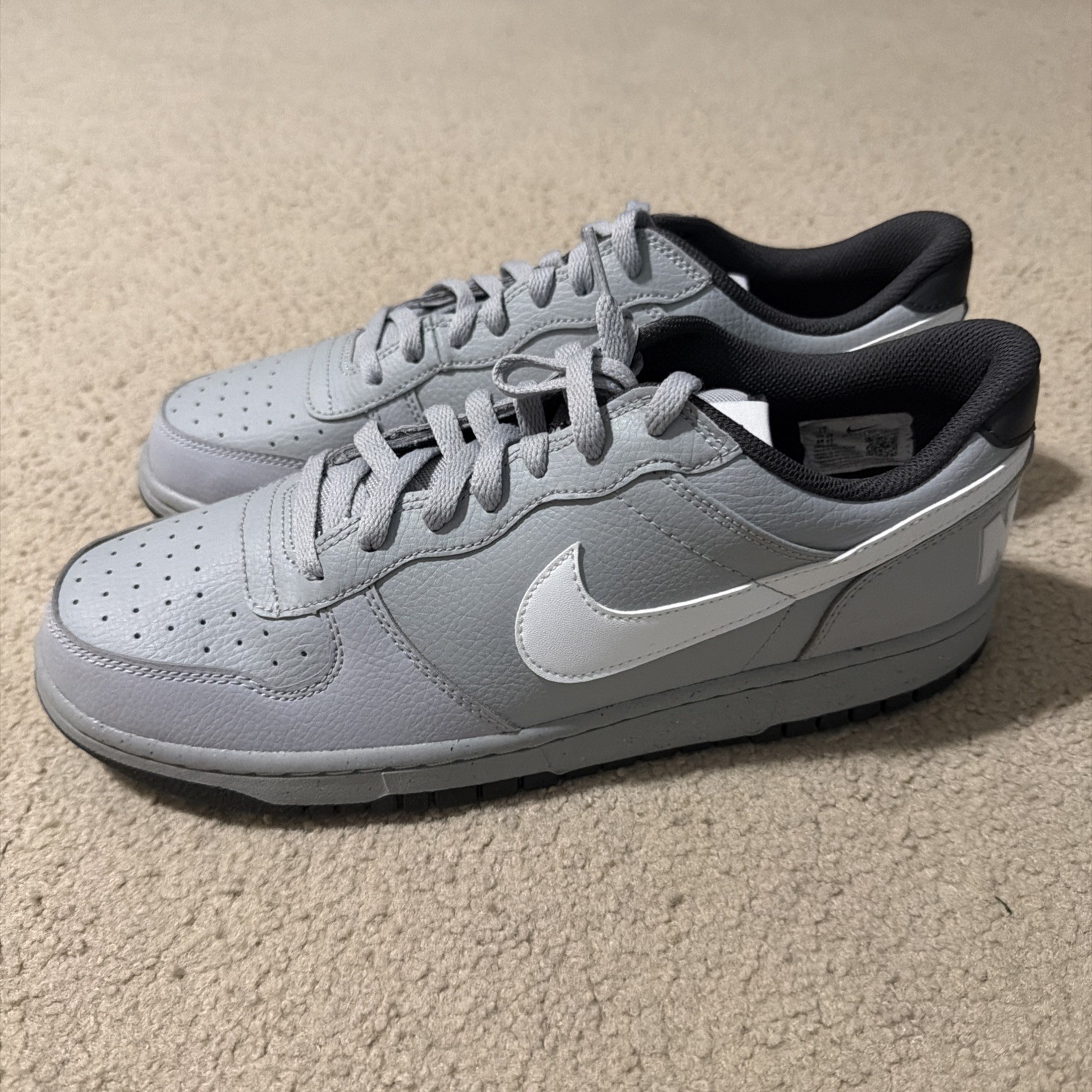 Nike Men’s Size 11 Big Low Shoes Sneakers Retro 355152-017 NEW Gray White