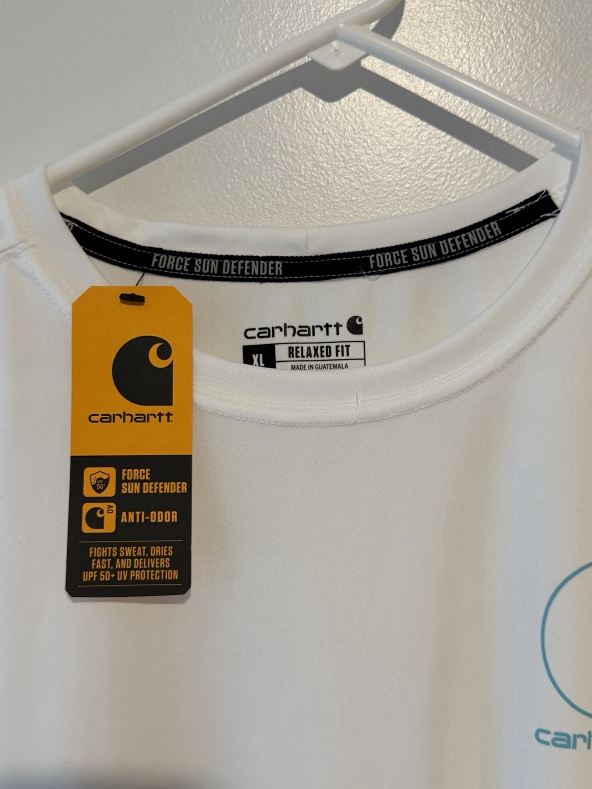 *NWT* Carhartt Force Sun Defender T-Shirt: Size XL, White, Anti-Odor, Sun Shirt