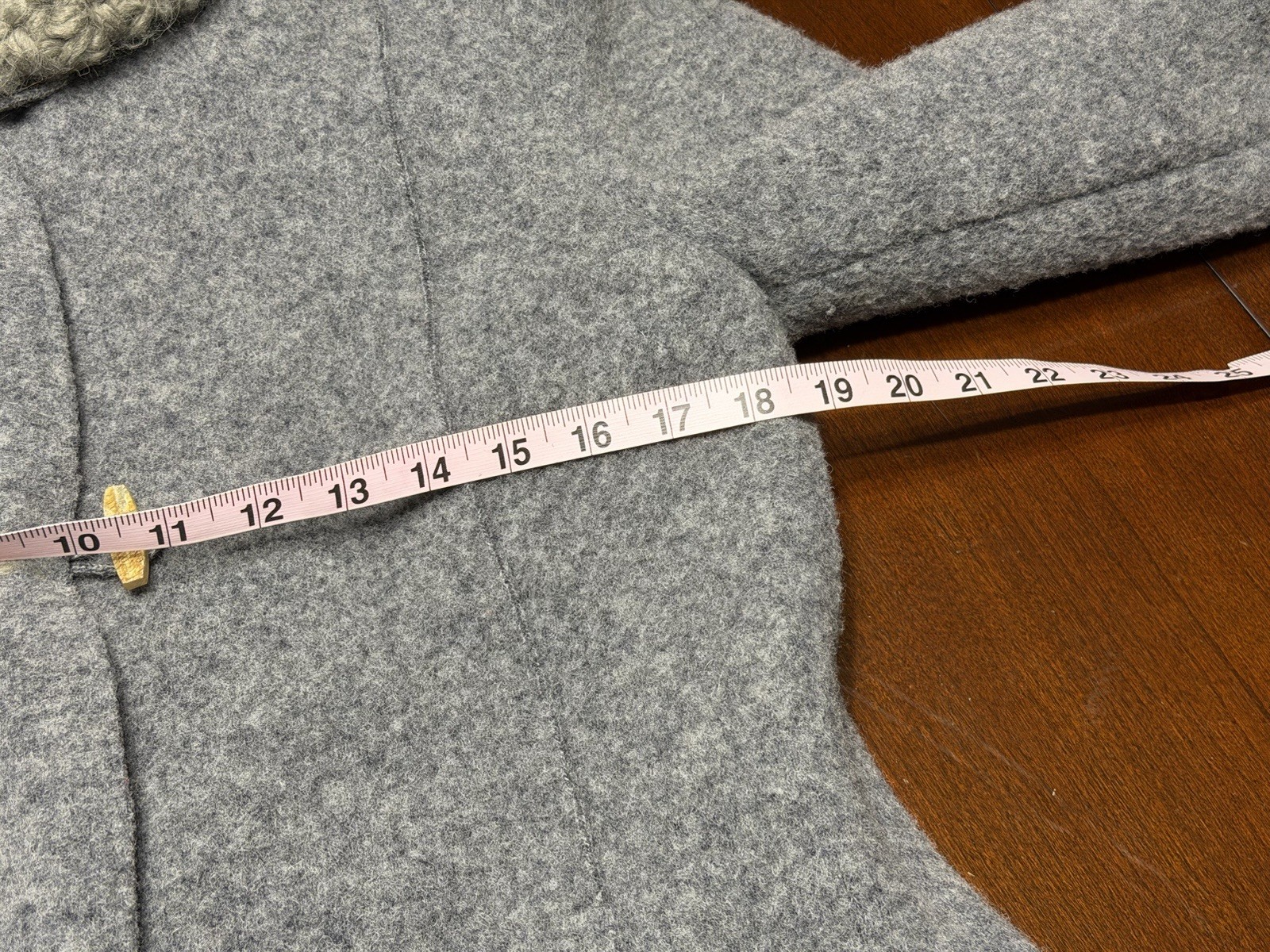 Geiger Austria 38 Boiled Wool Car Coat Gray Jacket Pockets Zip Up Toggle Button