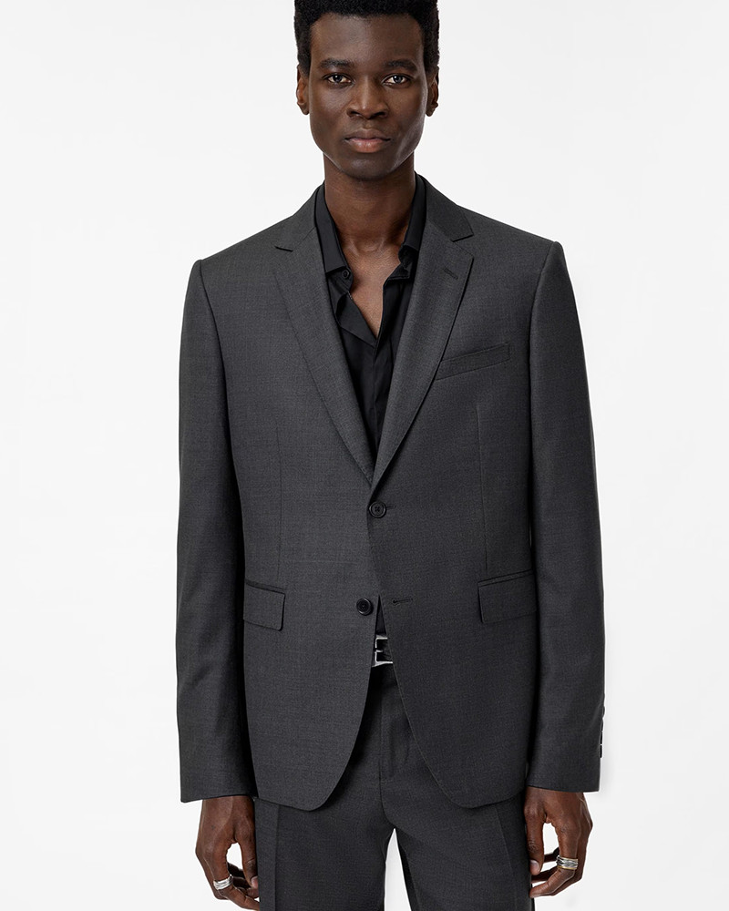 John Varvatos Men’s Gaia Tailored Jacket in Pearl Gary 38R